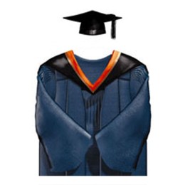 Self made master's accounting gown of Polytechnic University black square graduation cap orange shoulder strap shawl master's graduation gown garment factory DA221 Self made master's accounting gown of Polytechnic University black square graduation cap orange shoulder strap shawl master's graduation gown garment factory DA221